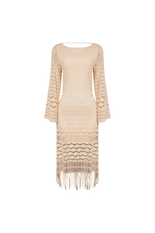 Vestido com Manga Magnólia Areia