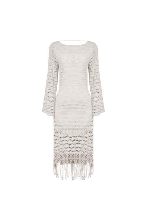 Vestido Com Manga Magnólia Off White