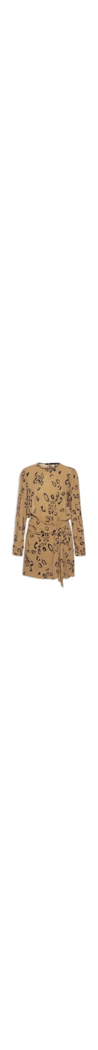 Vestido Com Saia Sobreposta - Animal Print
