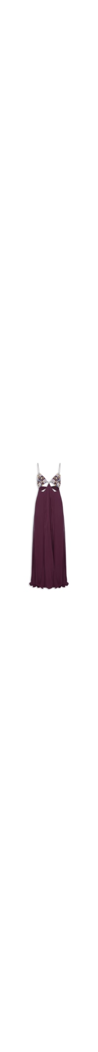 Vestido Com Top Bordado - Roxo