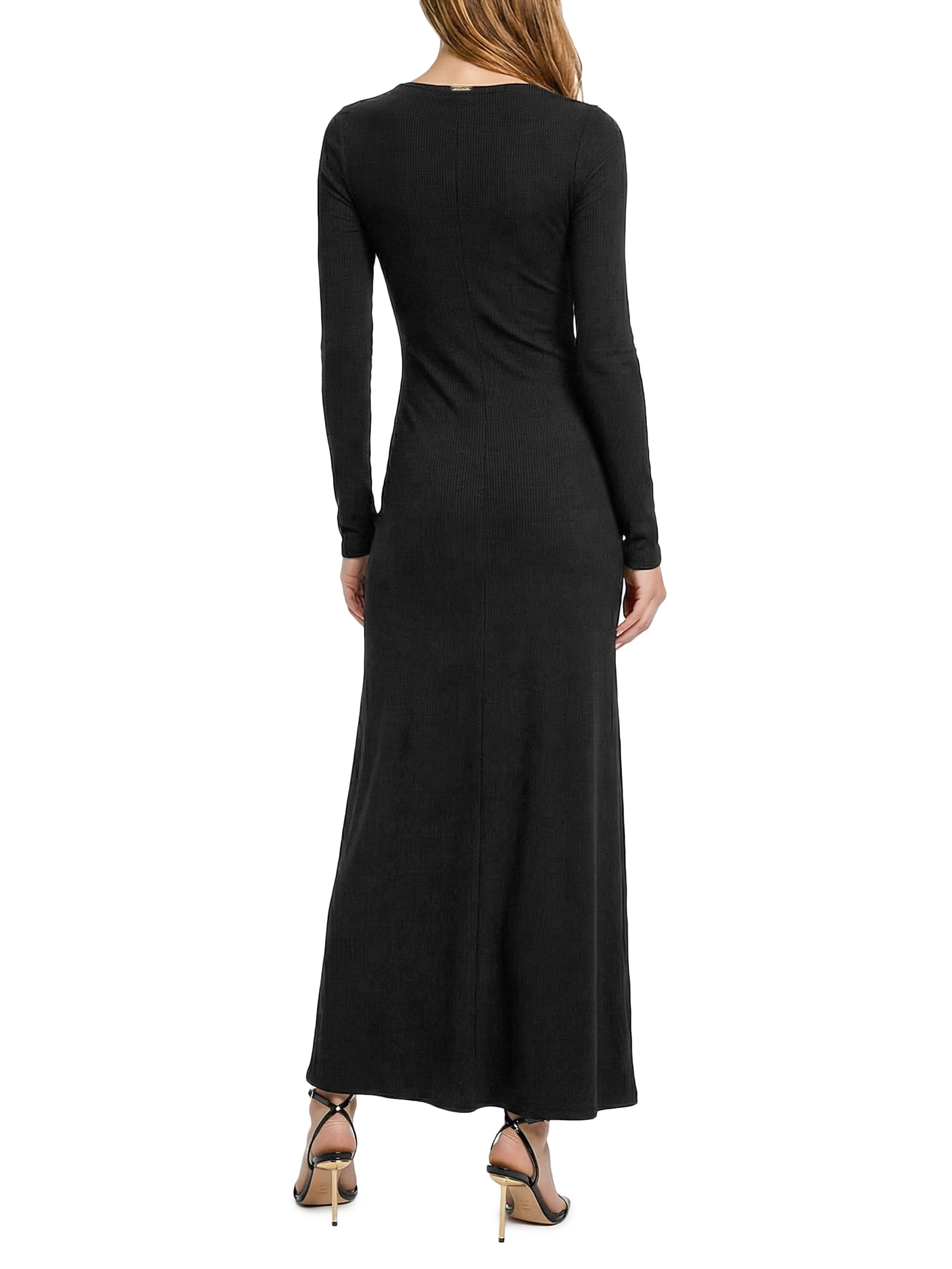 Vestido Com Torção Frontal Preto Lança Perfume