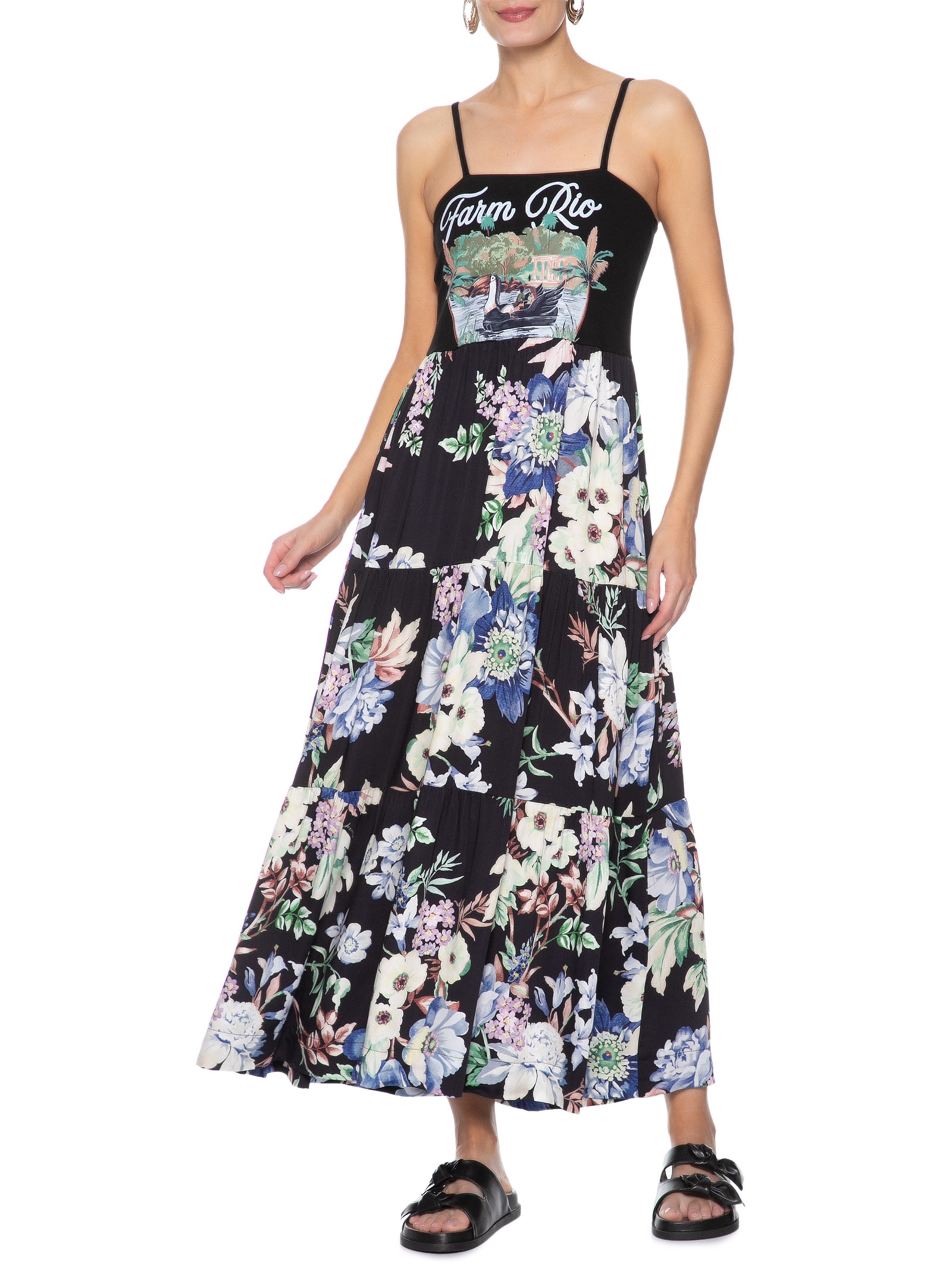 Vestido Combinho Pedalinho Preto Farm