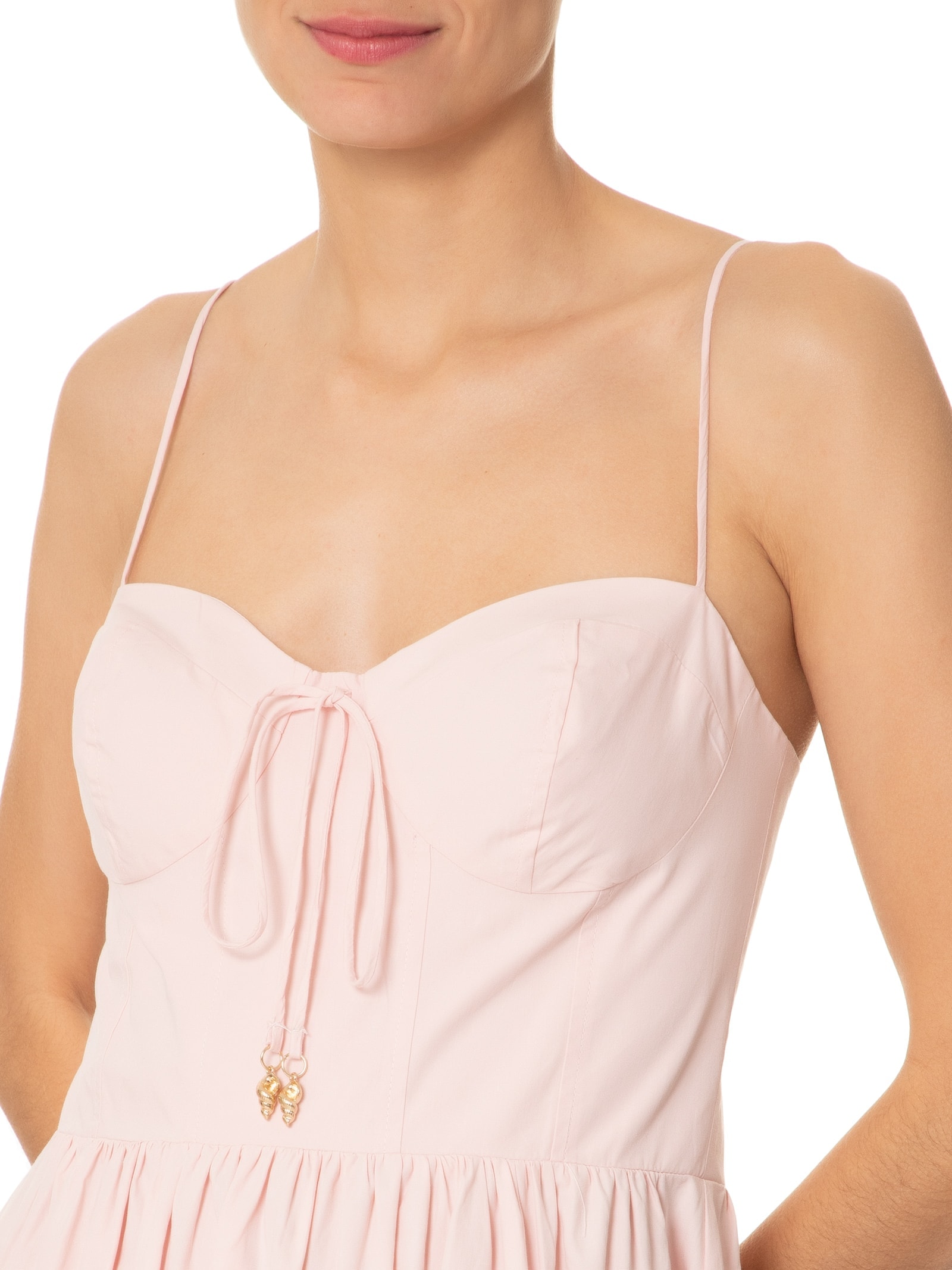 Vestido Corselet Alcinhas Rosa Farm