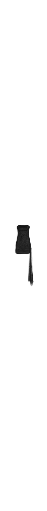 Vestido Corset Em Suede Com Drapeado - Preto
