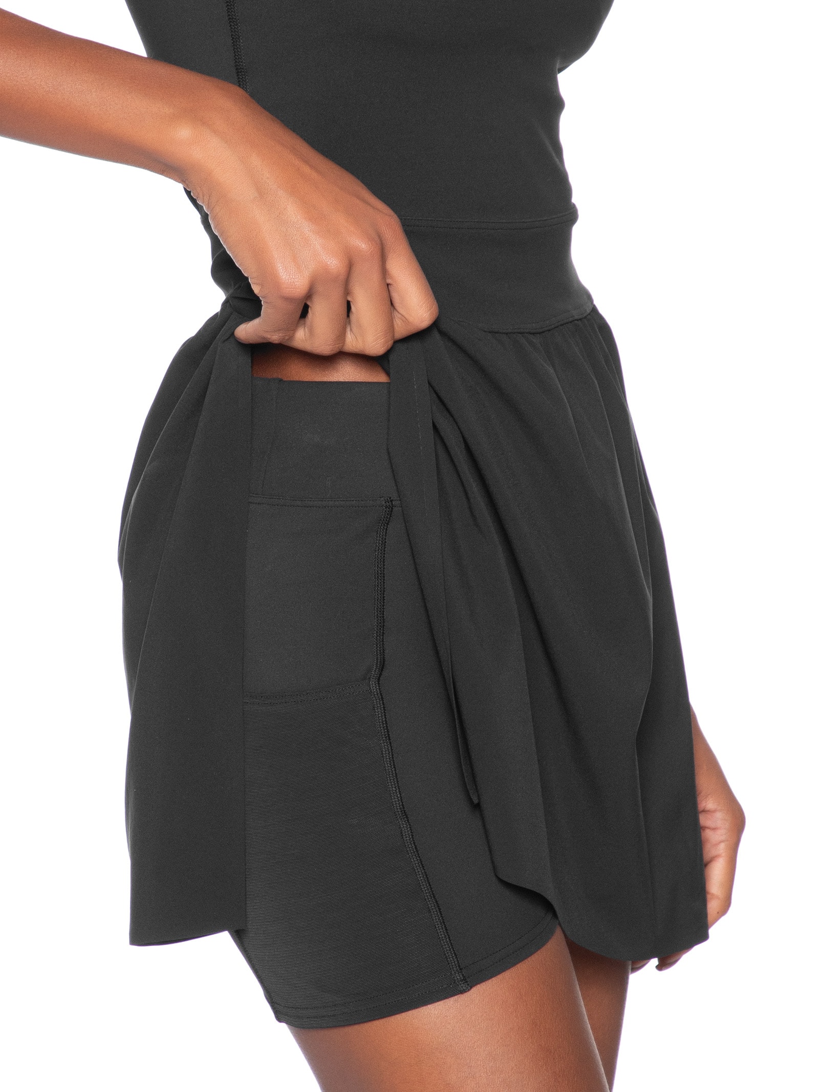Vestido Court Split 1 Preto On Running