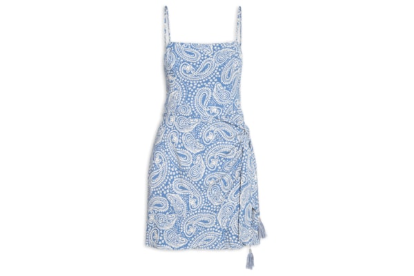 Vestido Crepe Estampa Céu Sereno - Azul