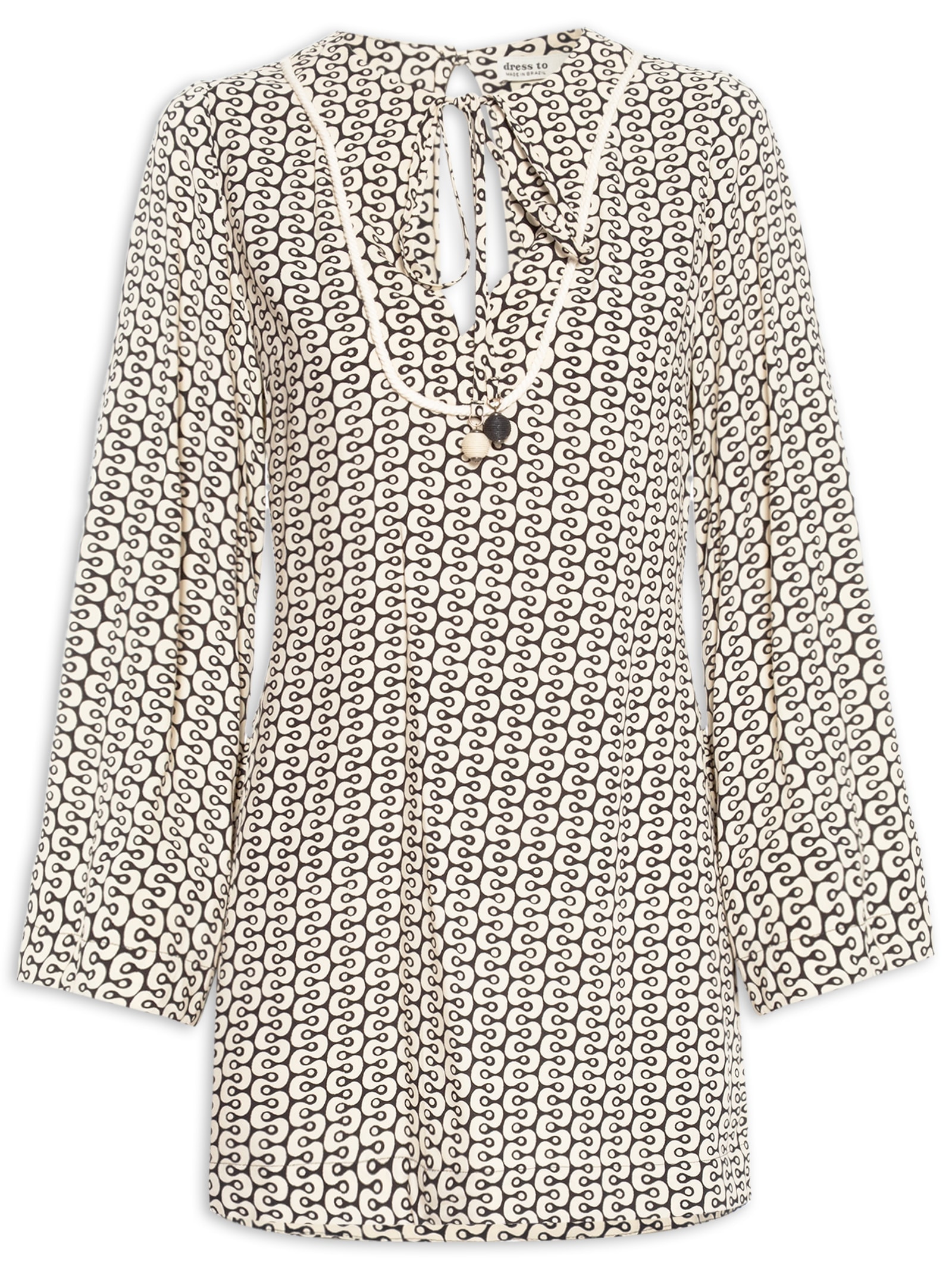 Vestido Crepe Estampa Ipanema Preto Dress To