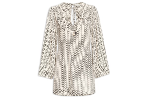 Vestido Crepe Estampa Ipanema - Preto