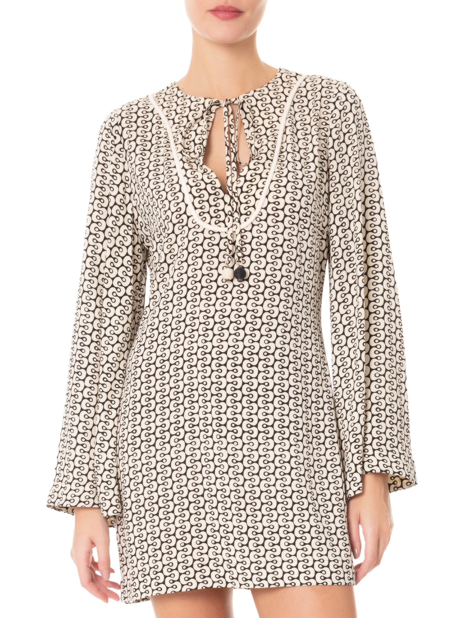 Vestido Crepe Estampa Ipanema Preto Dress To