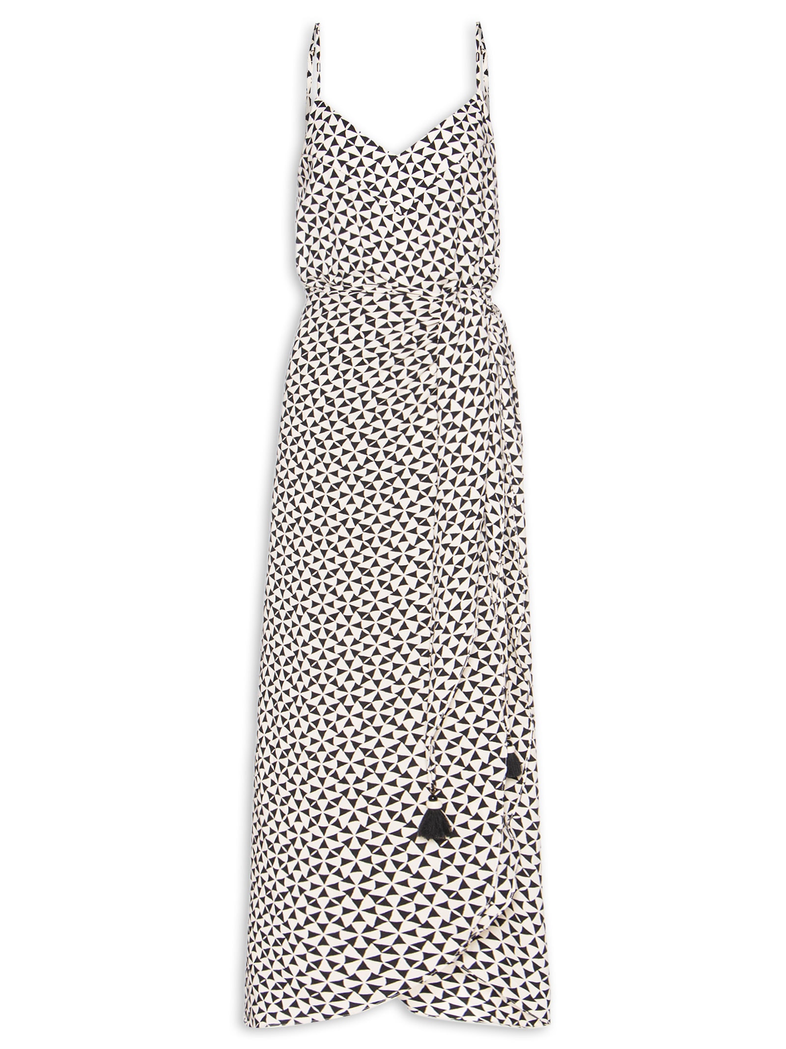 Vestido Crepe Estampa Vento Preto Dress To