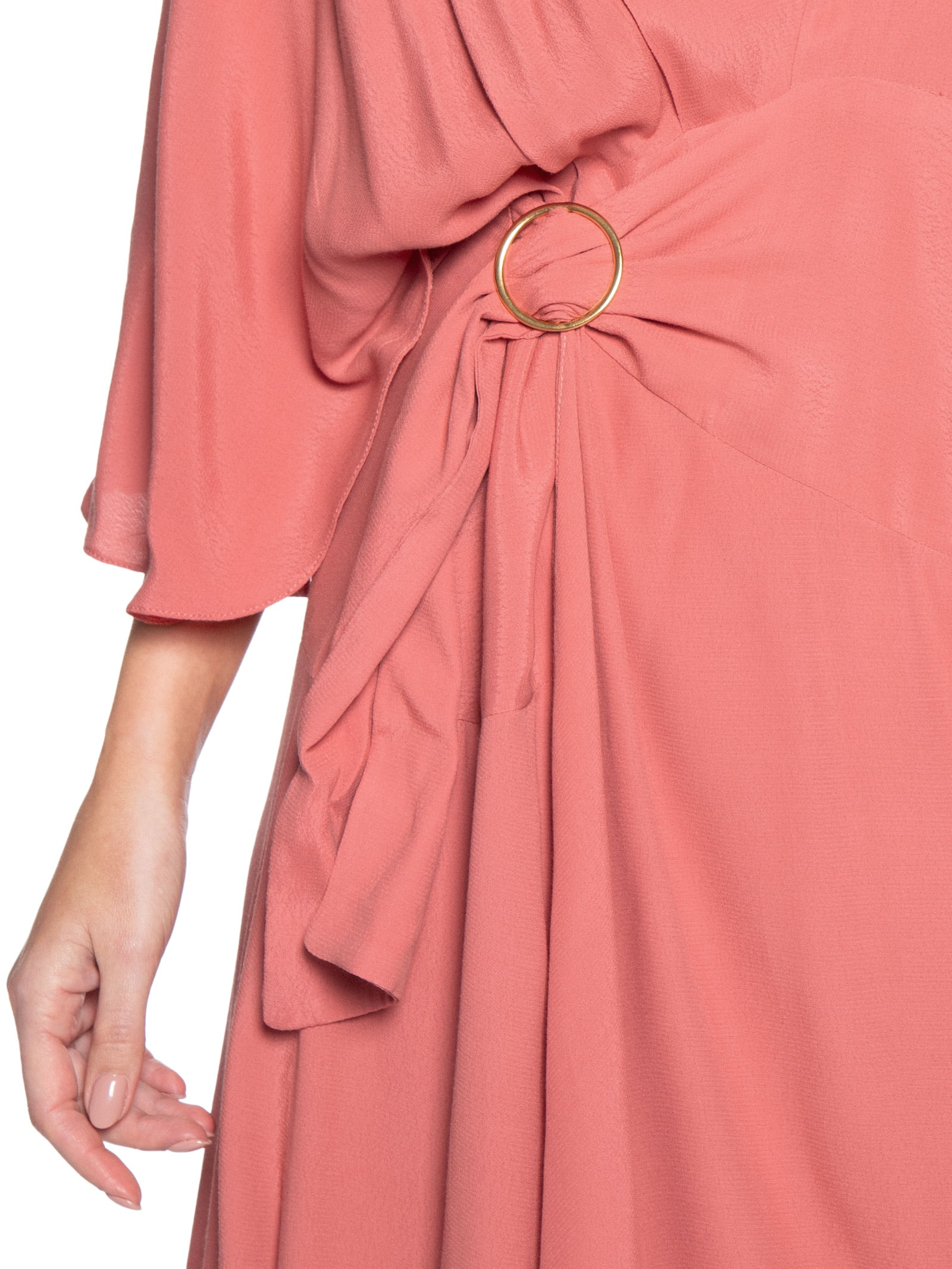 Vestido Crepe Fivela Rosa Dress To