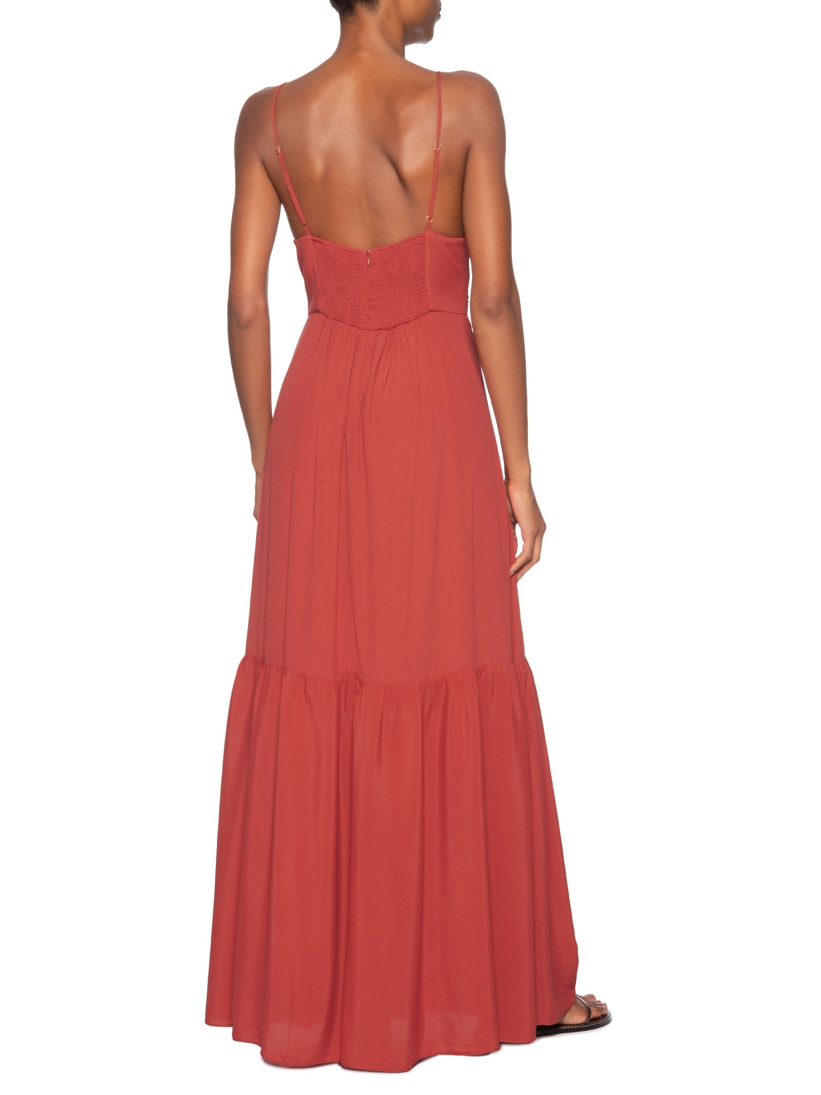 Vestido Crepe Metal Decote Vermelho Dress To