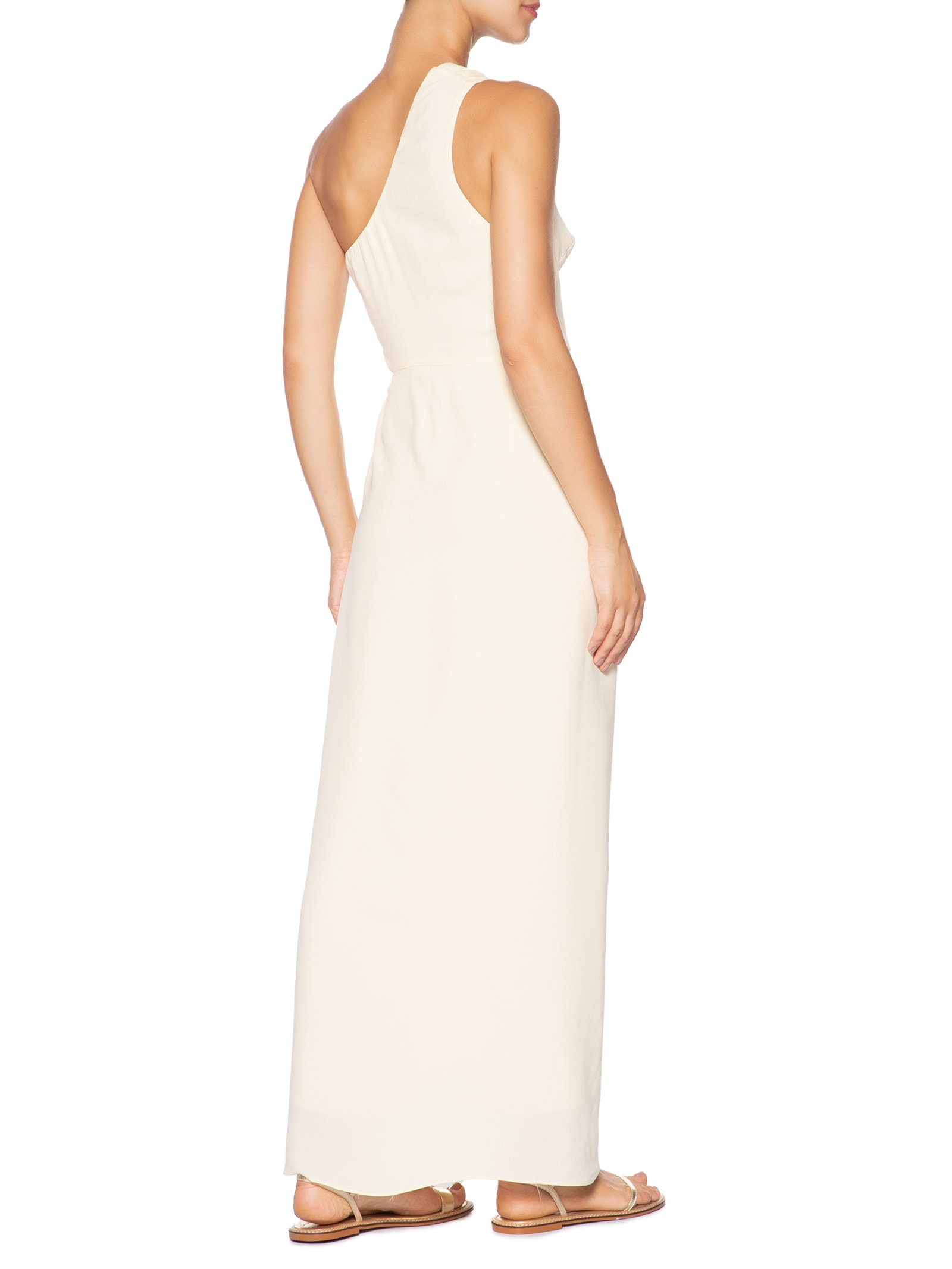 Vestido Crepe Midi Pareô Bege Dress To