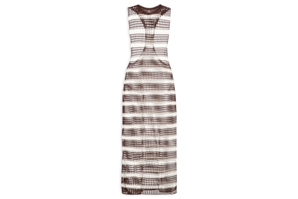 Vestido Crochê Listras - Marrom