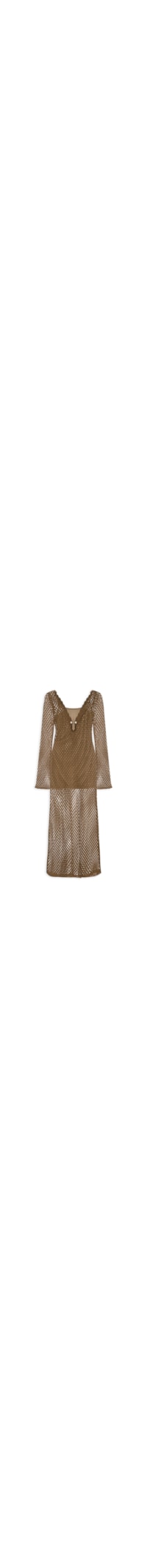 Vestido Crochet Beachwear - Marrom