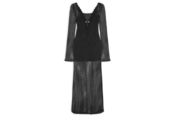 Vestido Crochet Beachwear - Preto