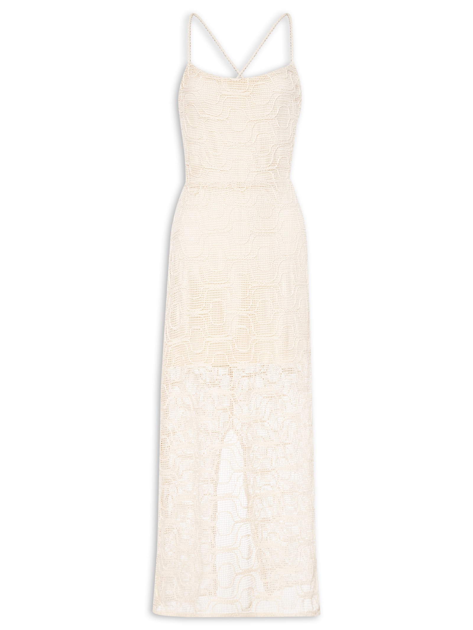 Vestido Crochet Midi Bege Colcci