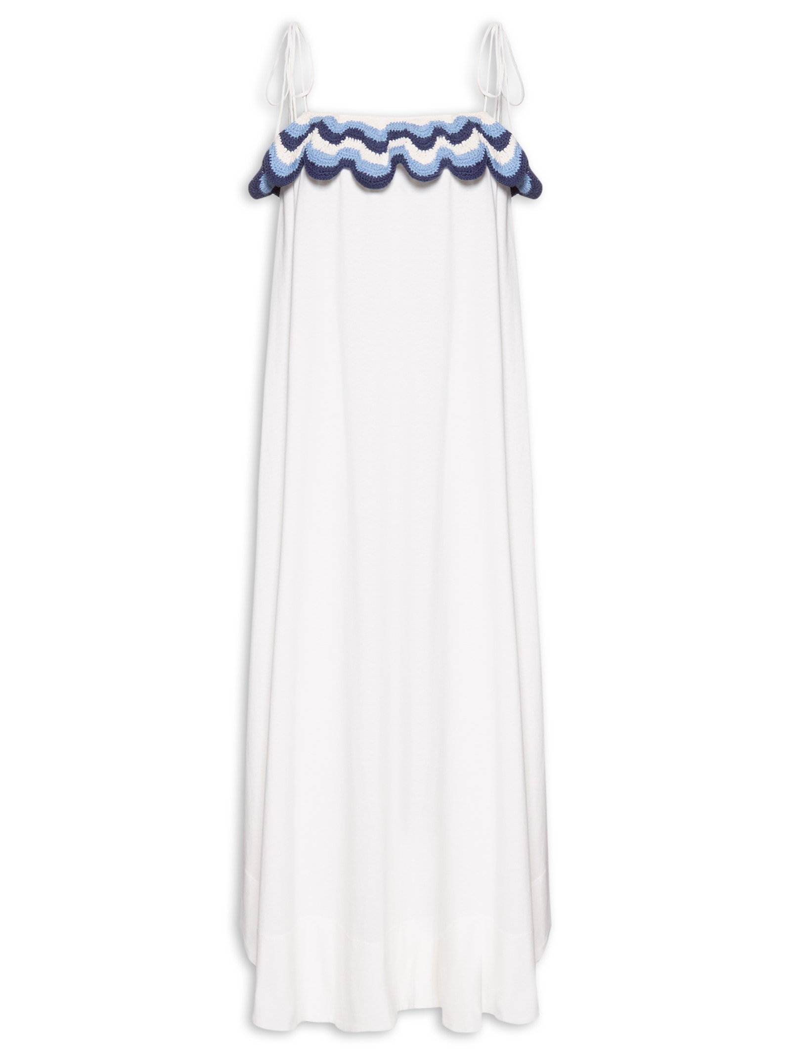 Vestido Crochet Ondas Off White Dress To