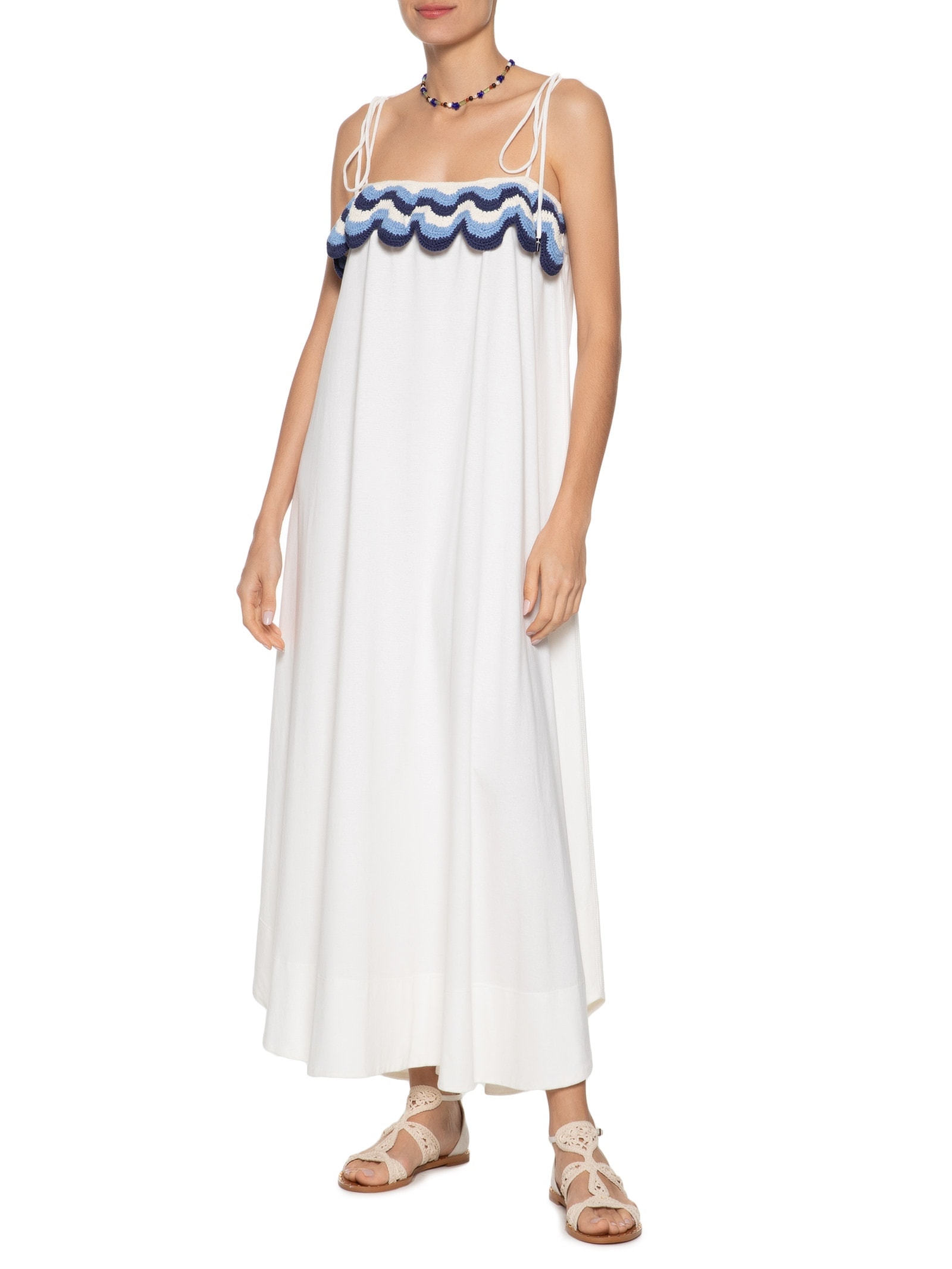 Vestido Crochet Ondas Off White Dress To