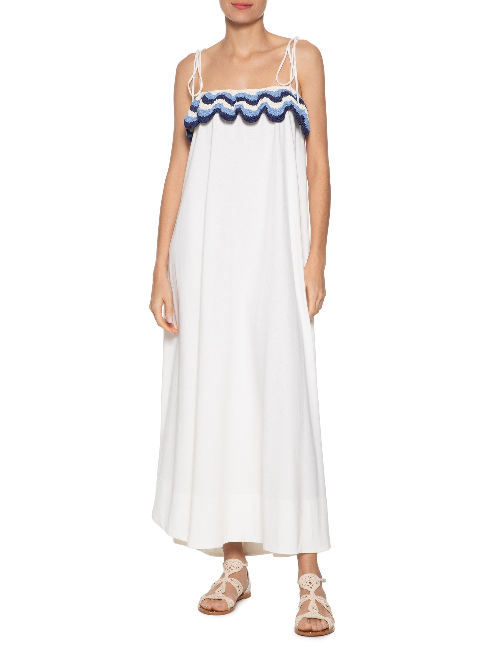 Vestido Crochet Ondas Off White Dress To