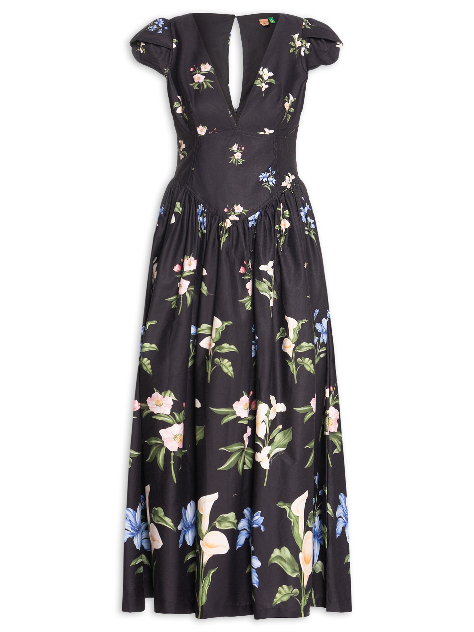 Vestido Cropped Agua de Flor Preto Farm