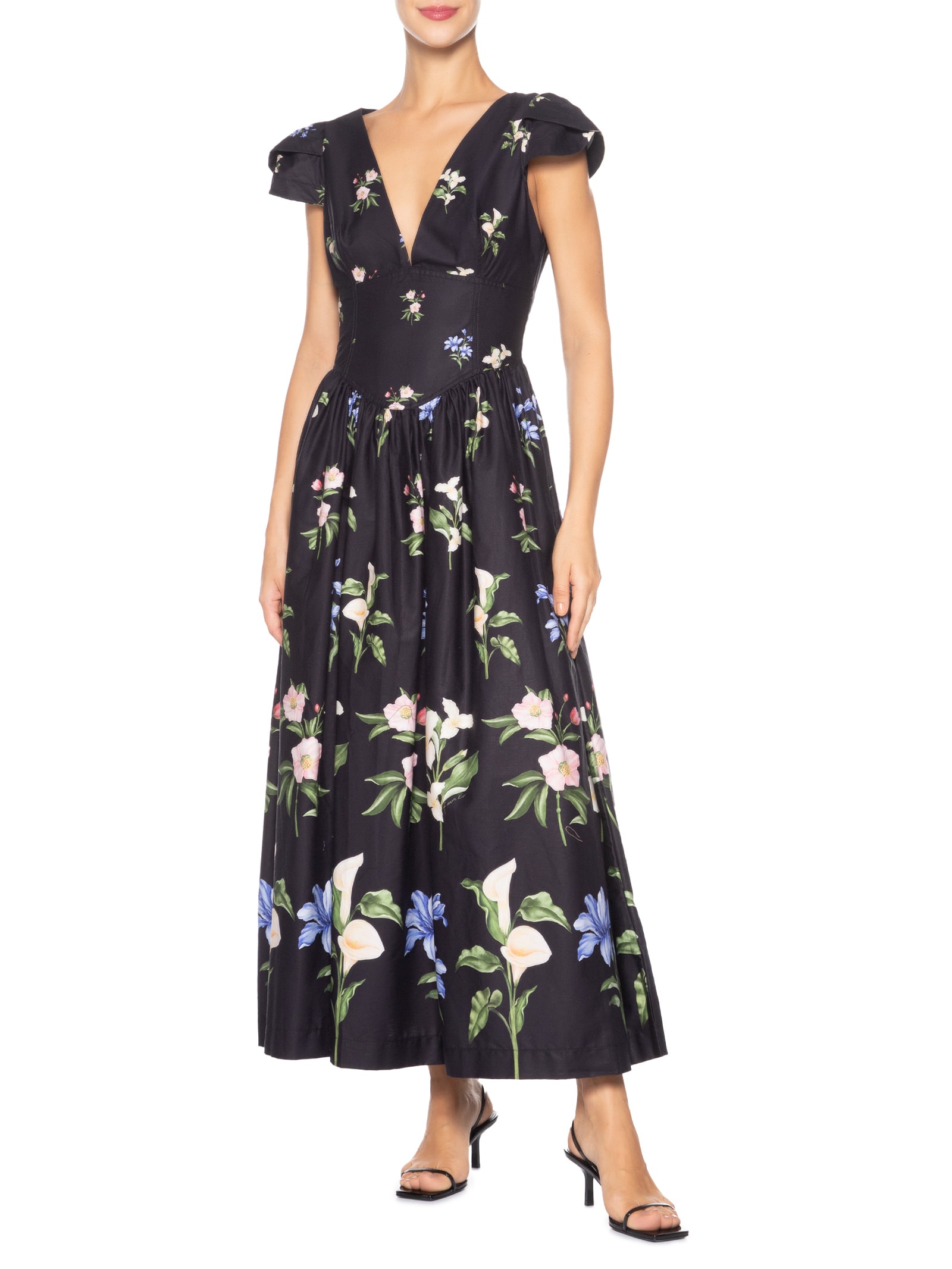 Vestido Cropped Agua de Flor Preto Farm