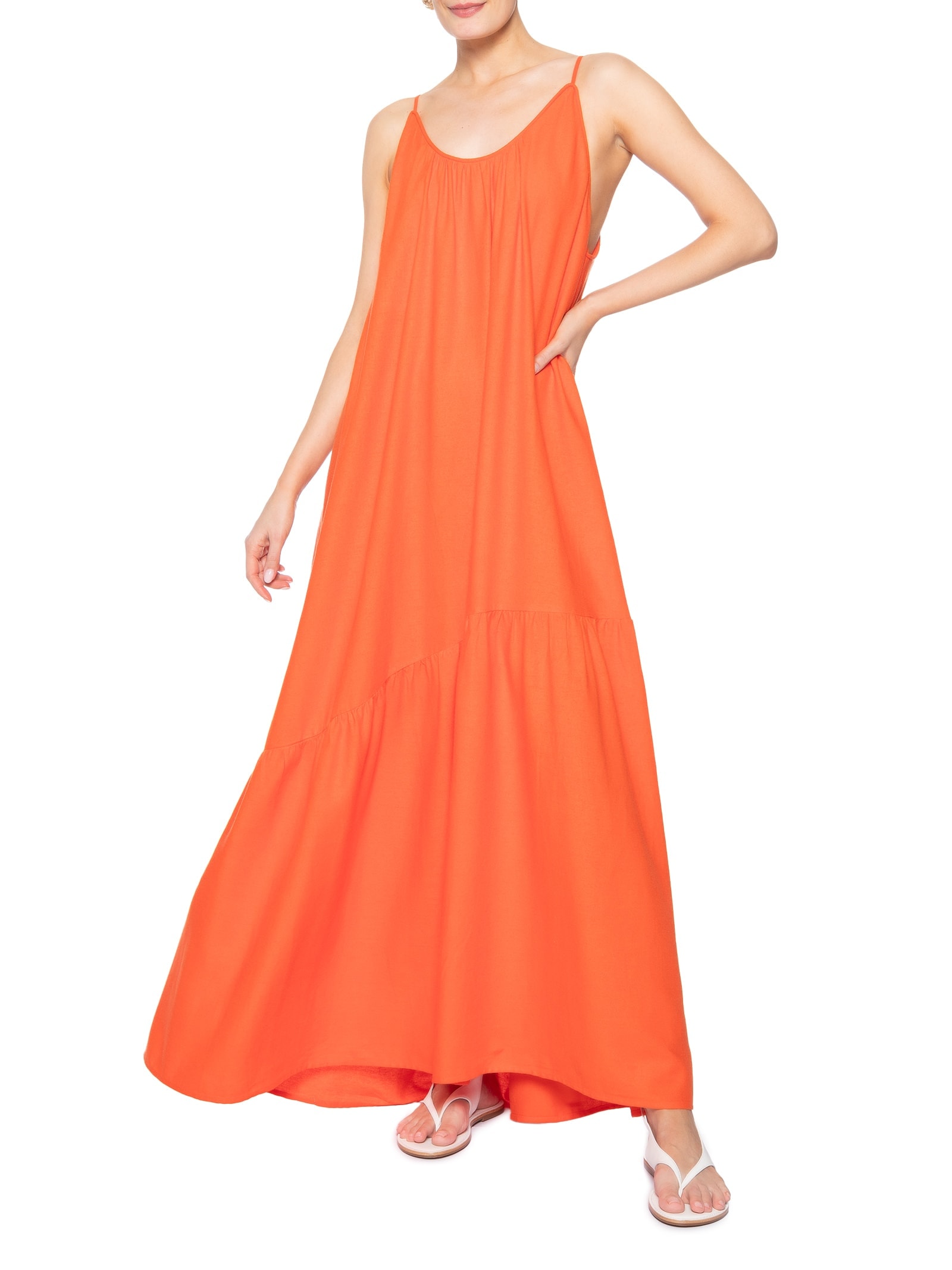 Vestido Cropped Alcinhas Laranja Farm