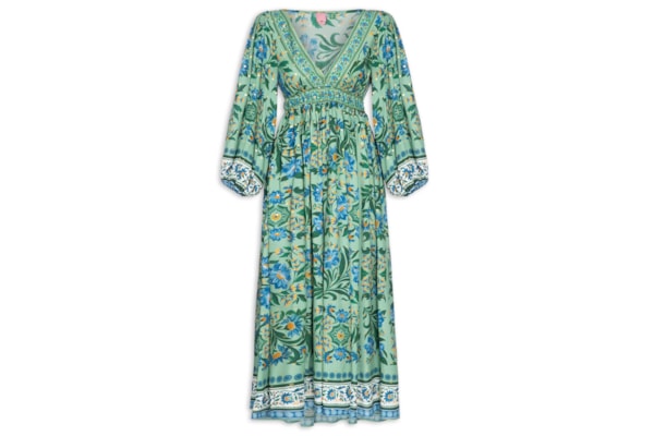 Vestido Cropped Azulejo Florido - Verde