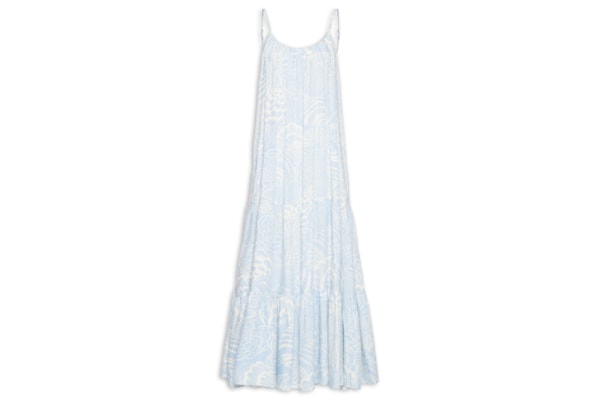 Vestido Cropped Estampa Cristalina - Azul