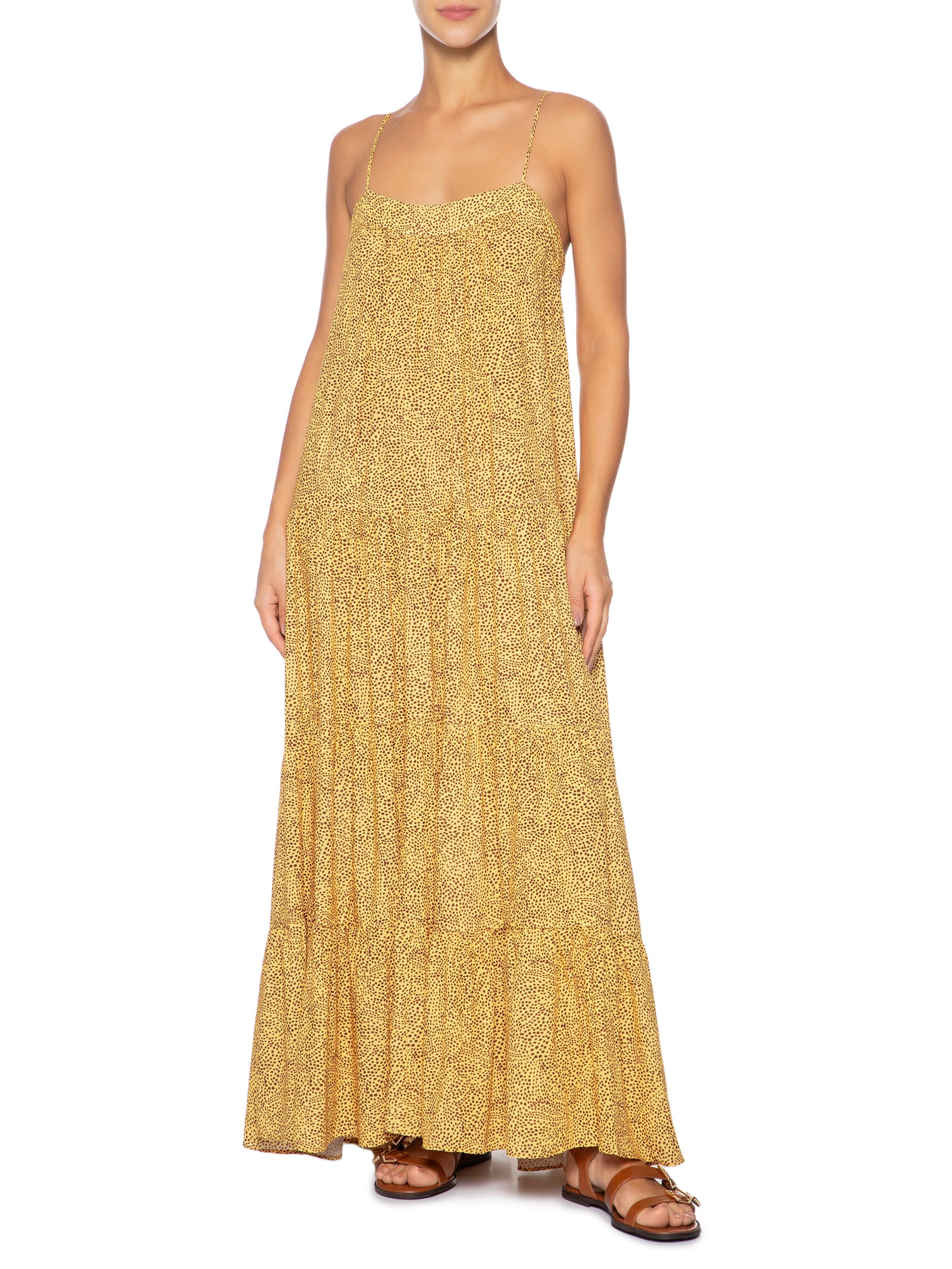 Vestido Cropped Estampa Gotas Amarelo Dress To