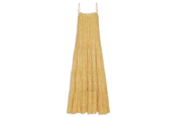 Vestido Cropped Estampa Gotas - Amarelo