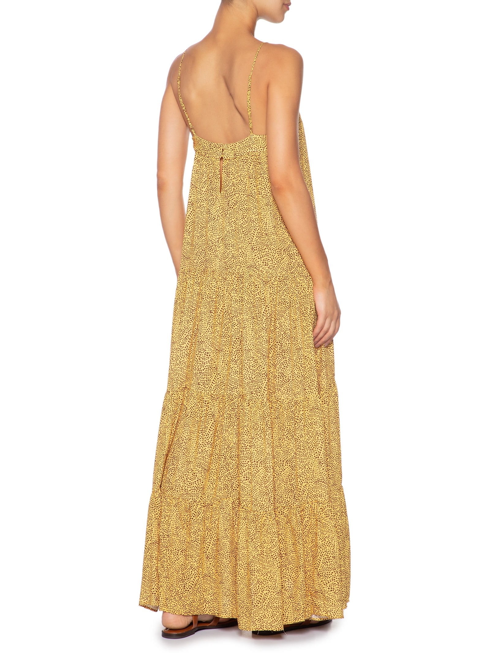 Vestido Cropped Estampa Gotas Amarelo Dress To