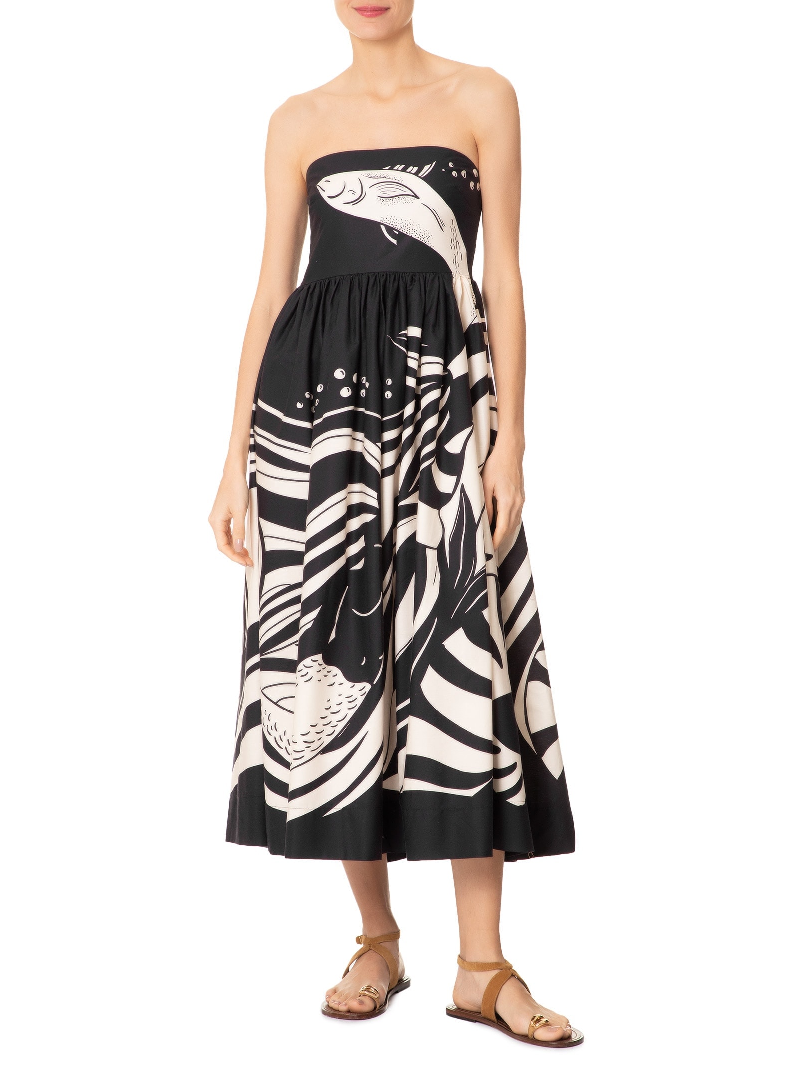 Vestido Cropped Festa De Mar Preto Farm