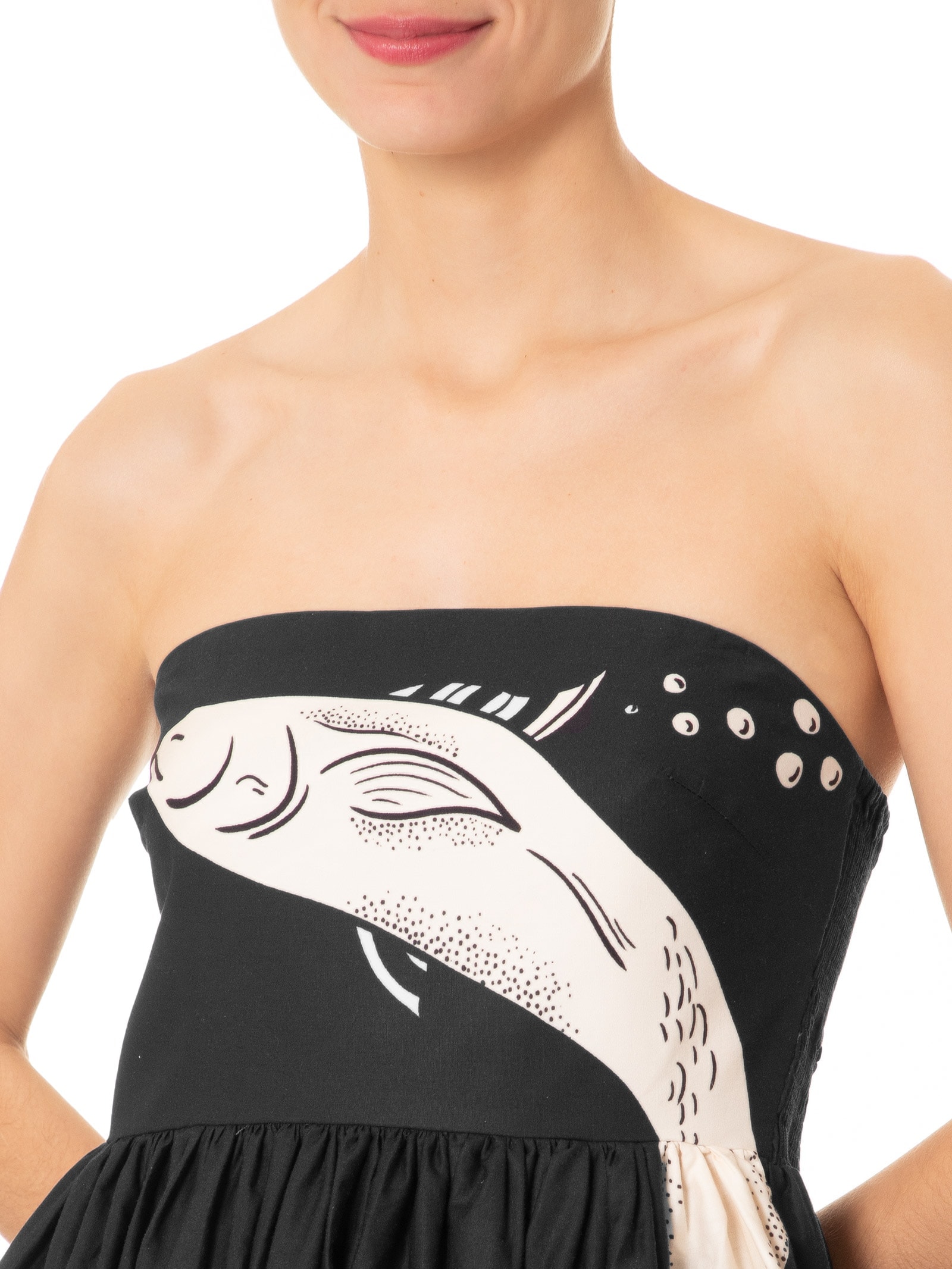 Vestido Cropped Festa De Mar Preto Farm