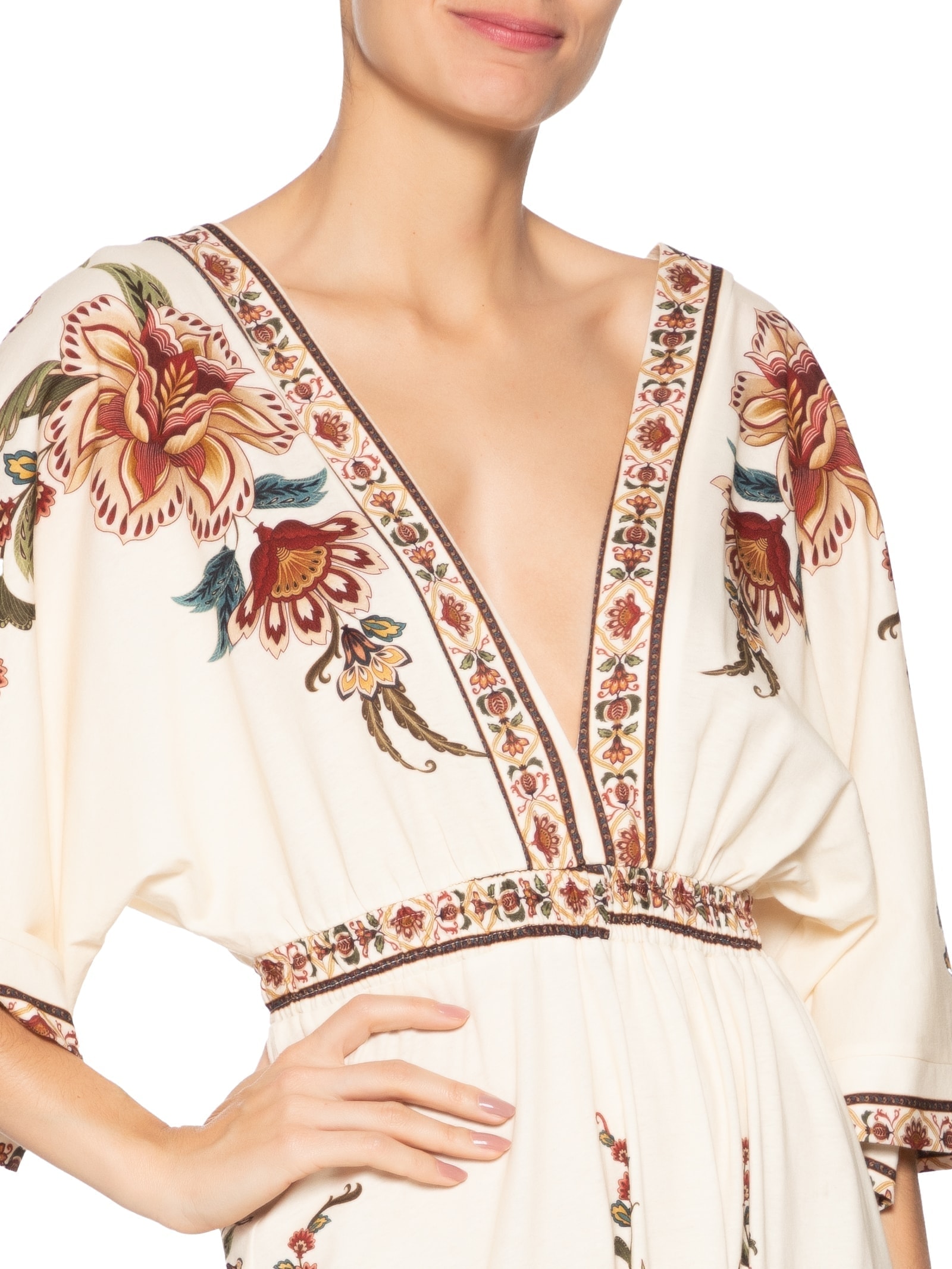 Vestido Cropped Jardim Majestoso Off White Farm