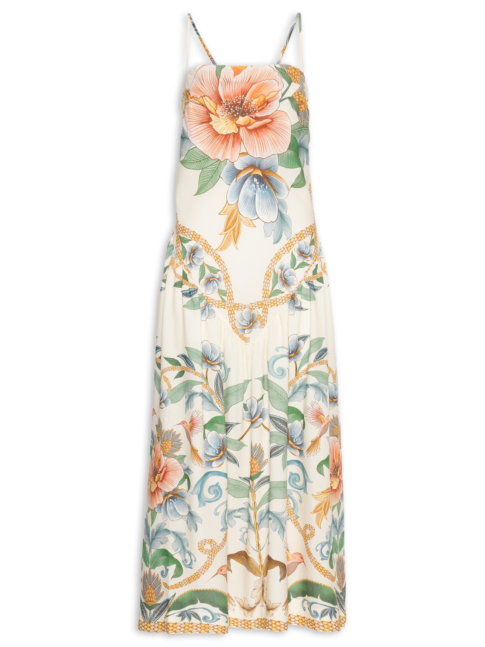 Vestido Cropped Jardim Real – Bege Farm