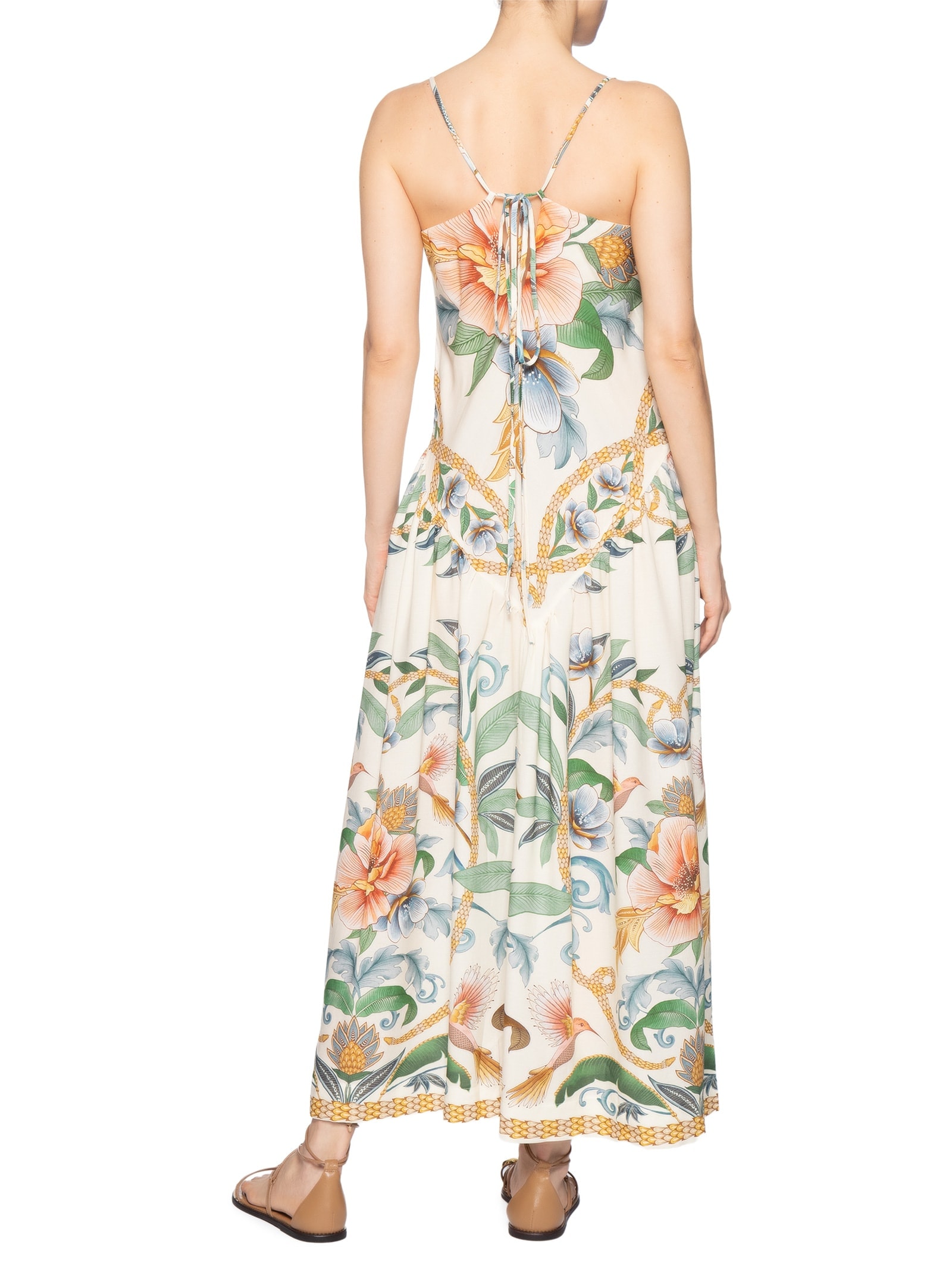Vestido Cropped Jardim Real – Bege Farm