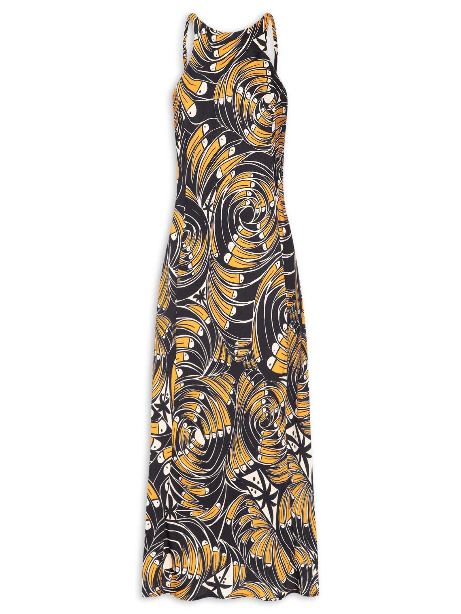 Vestido Cropped Leque De Tucanos Preto Farm