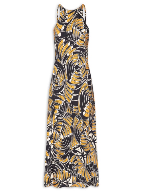 Vestido Cropped Leque De Tucanos – Preto