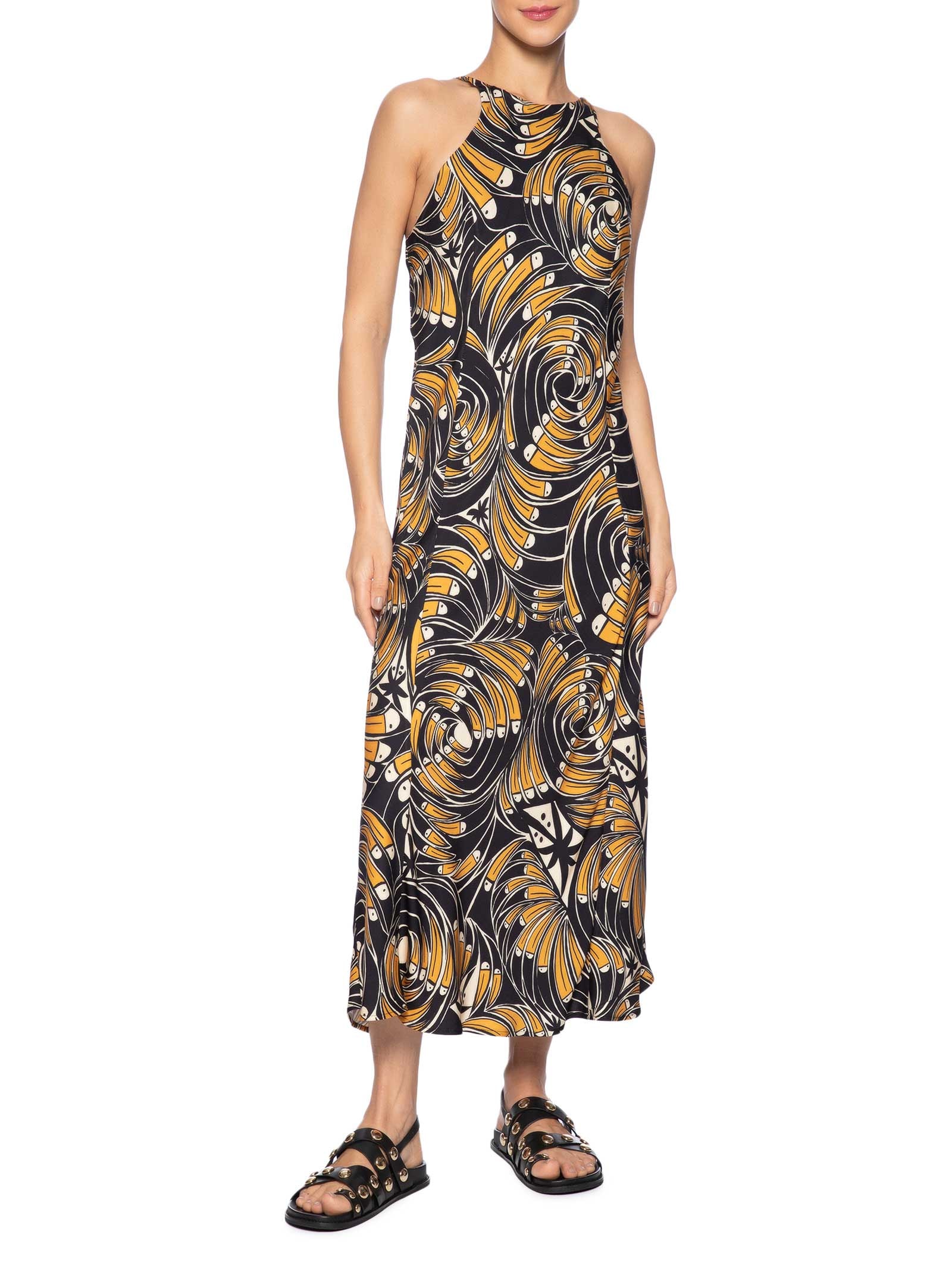 Vestido Cropped Leque De Tucanos Preto Farm