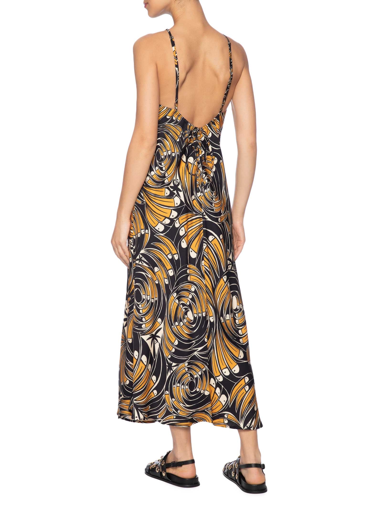 Vestido Cropped Leque De Tucanos Preto Farm