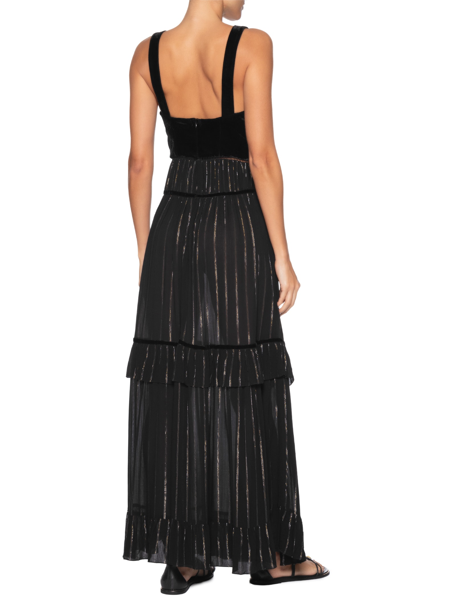 Vestido Cropped Lurex Com Veludo Preto Dress To