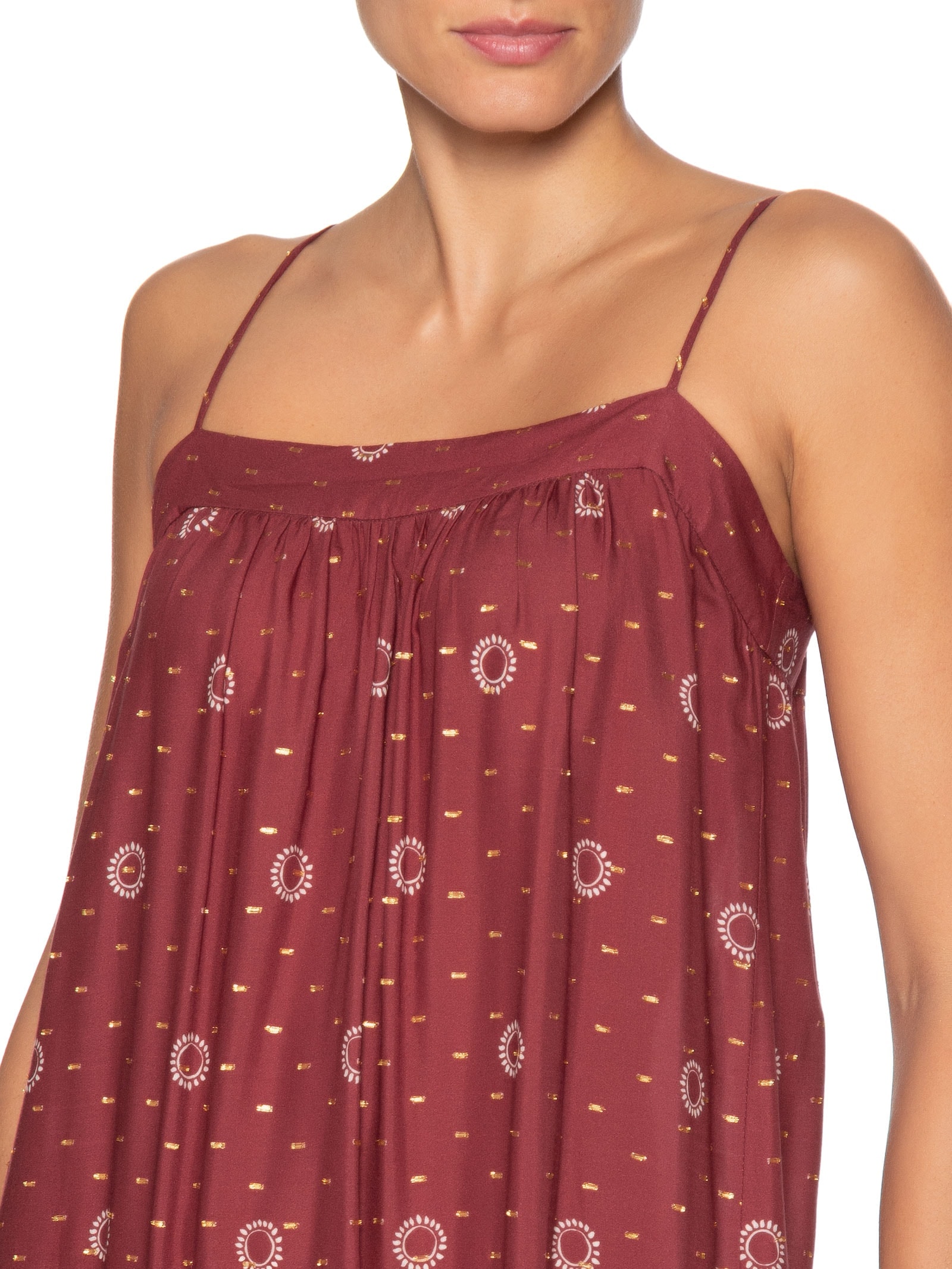 Vestido Cropped Lurex Est Aurea Vermelho Dress To