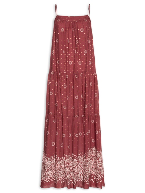 Vestido Cropped Lurex Est Aurea - Vermelho