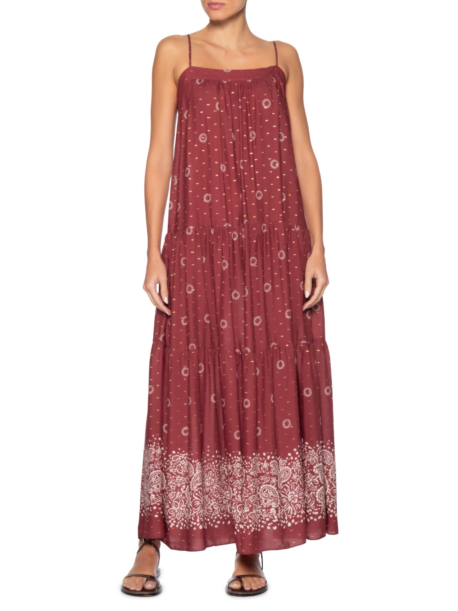 Vestido Cropped Lurex Est Aurea Vermelho Dress To