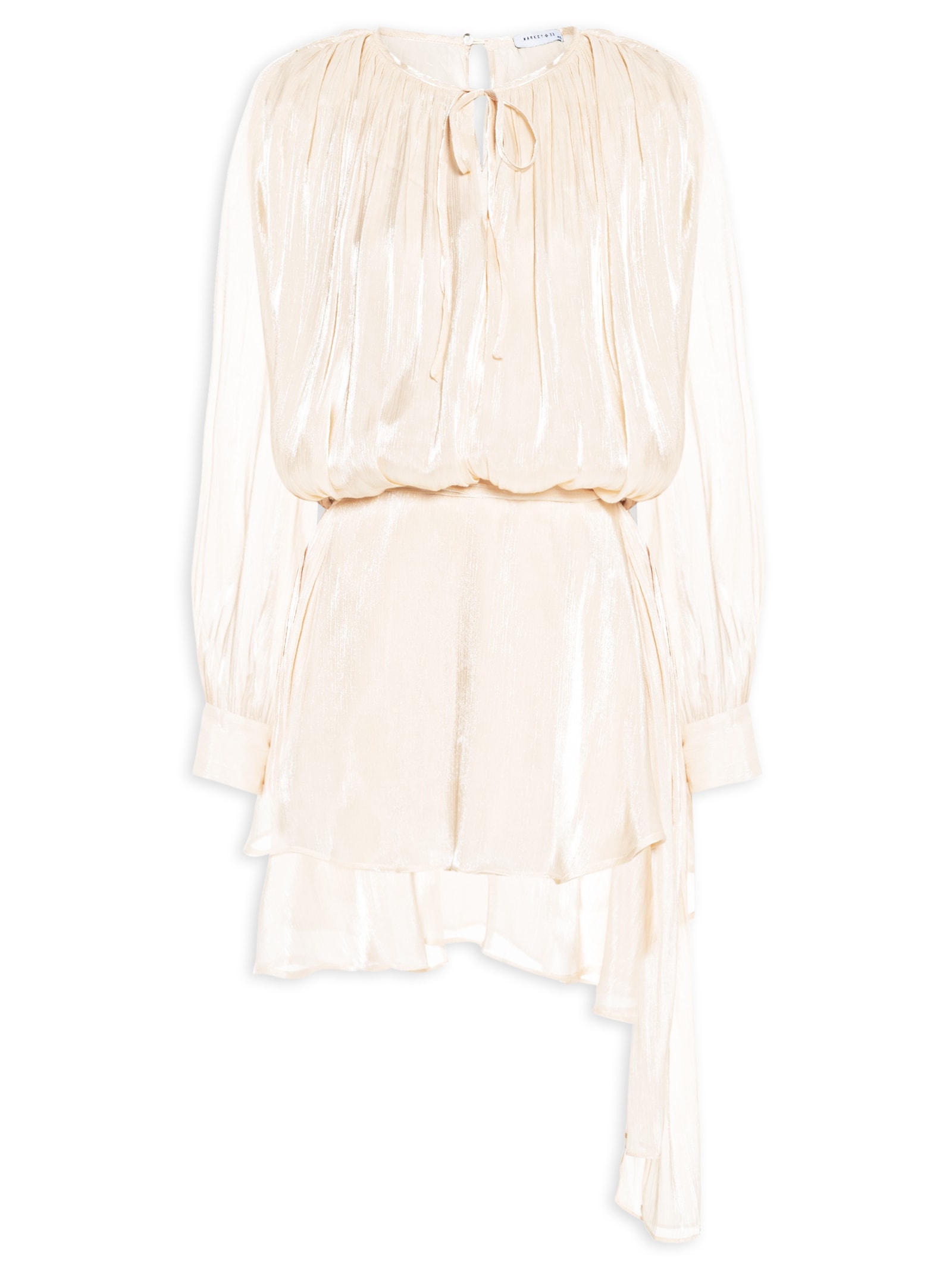 Vestido Curto Acetinado Bege Market 33