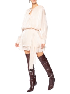 Vestido Curto Acetinado - Bege by MARKET 33