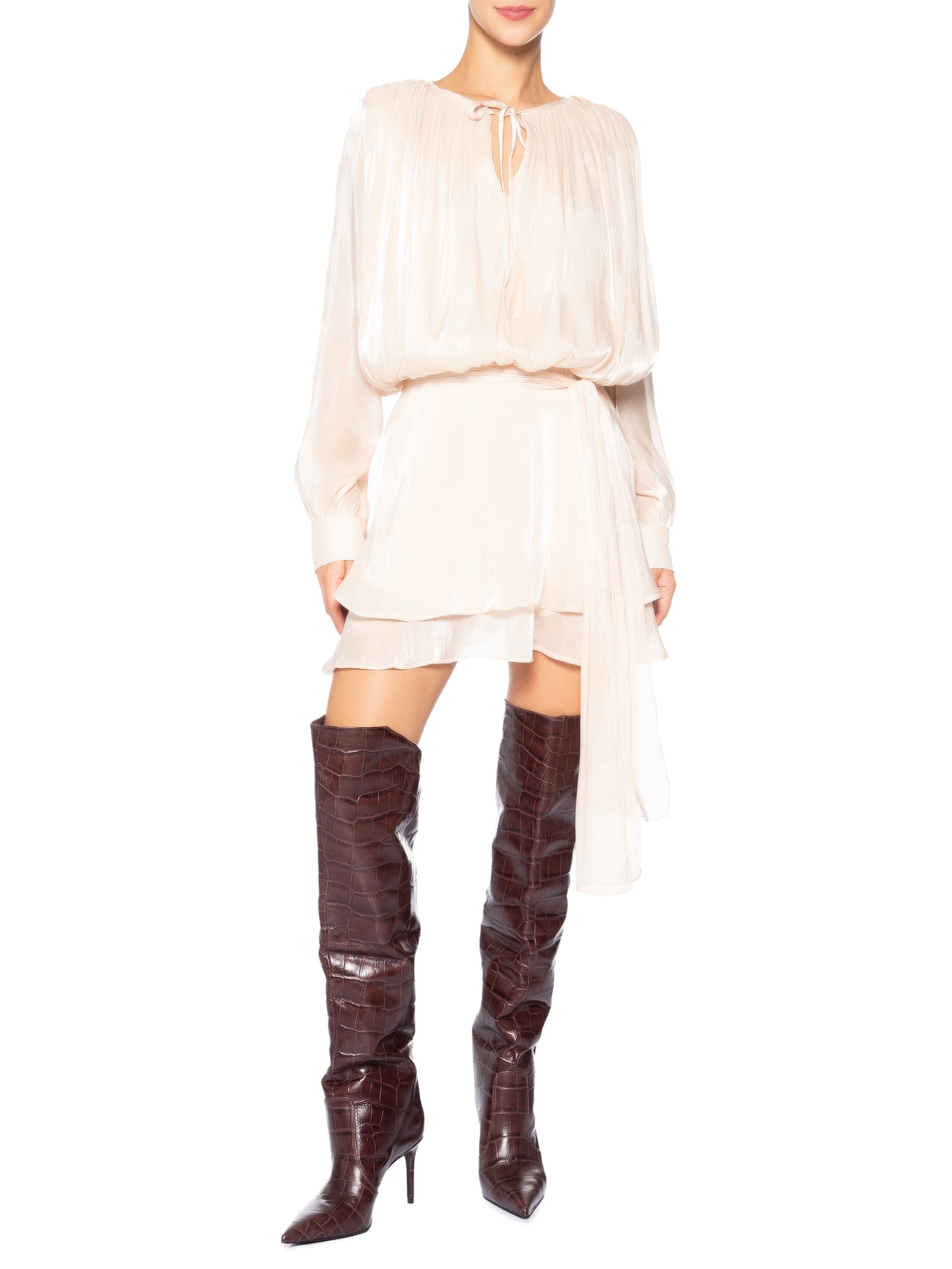 Vestido Curto Acetinado - Bege by MARKET 33