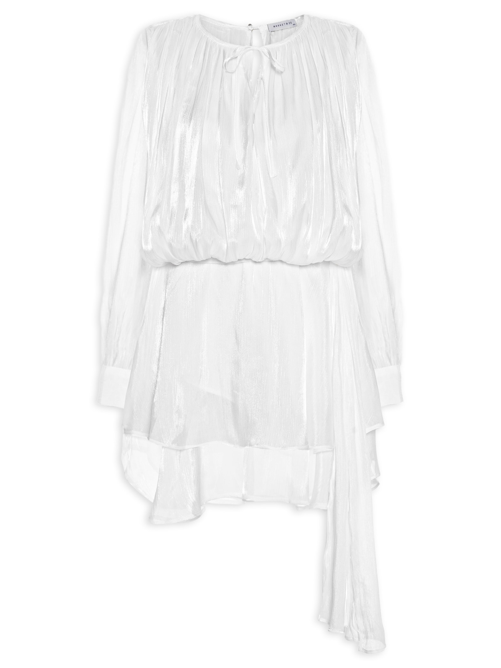 Vestido Curto Acetinado Branco Market 33