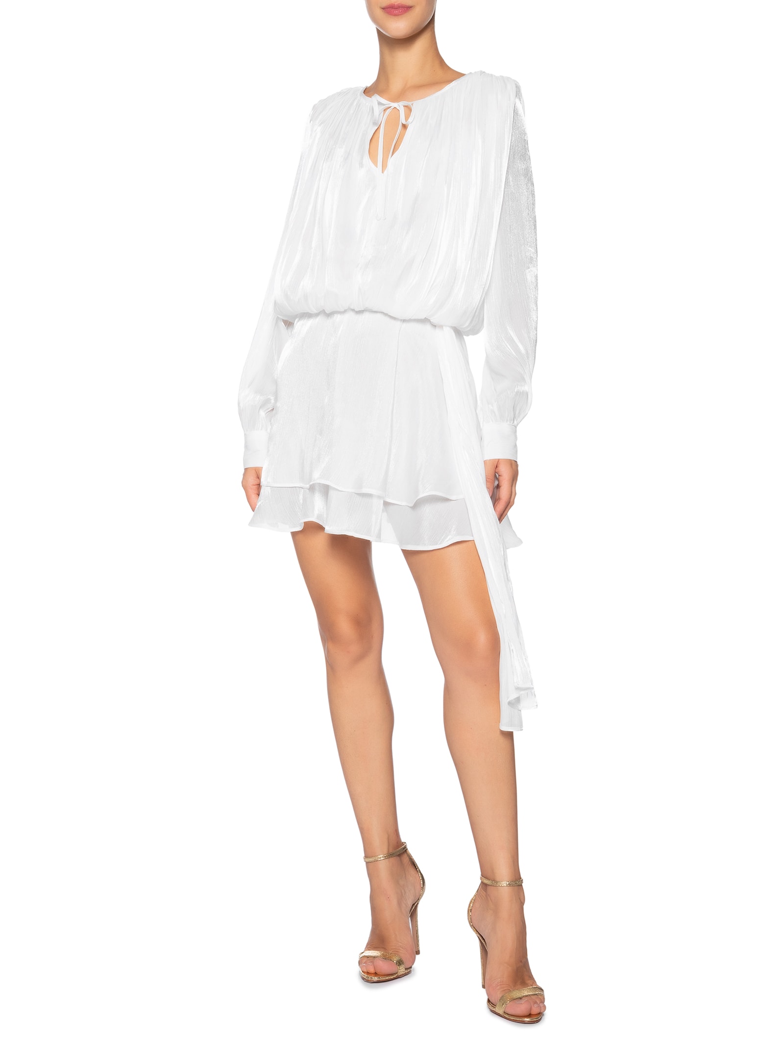 Vestido Curto Acetinado Branco Market 33